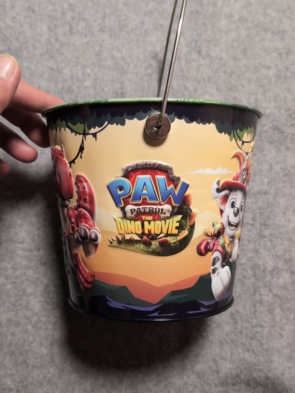 Paw Patrol Dino Movie Popcorn Halloween Metal Tin Bucket. 2026 64oz/1.8L